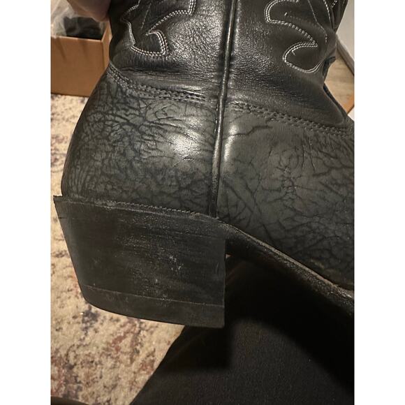 VTG Adams Biltrite Cowboy Boots Women's Leather Black Est Size 10.5 Men 9.5 - Picture 10 of 16